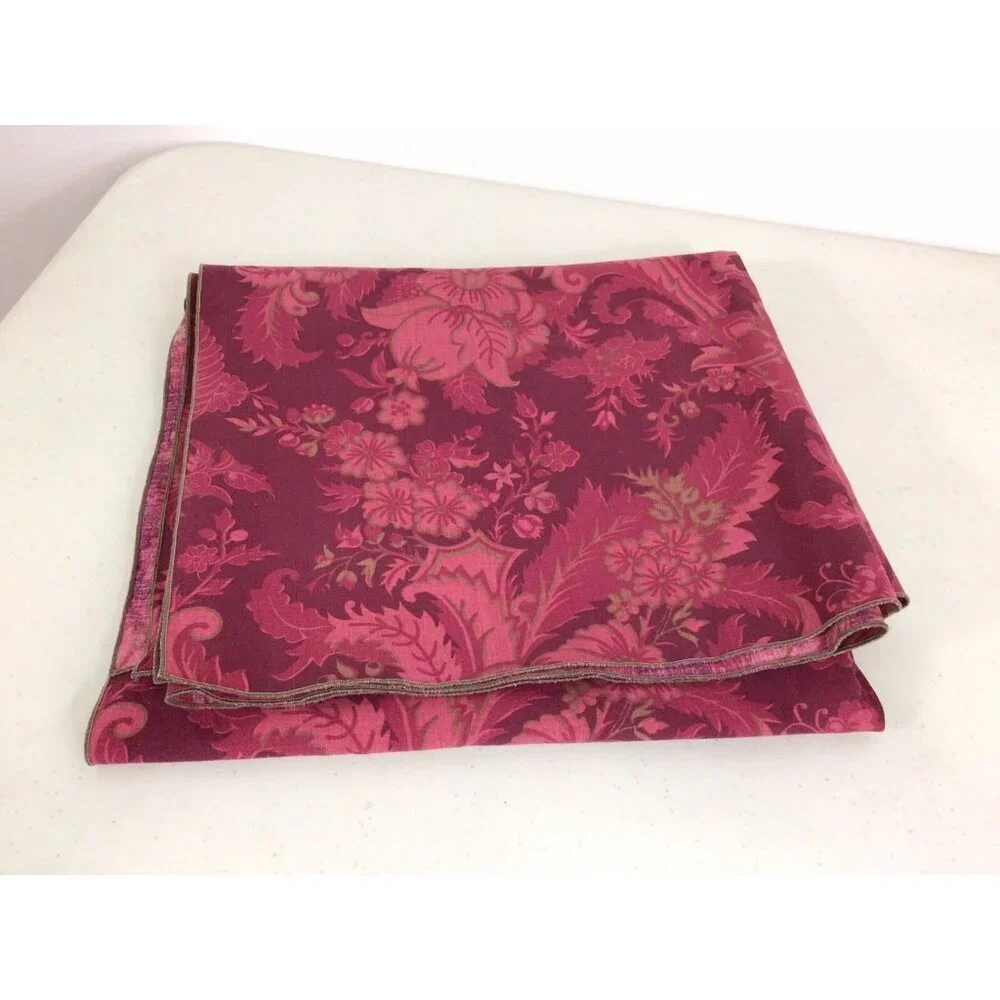 Floral Red Tablecloth 48 Inches Square